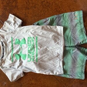 Under Armour Kids Tee with Green Logo